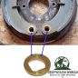 Preview: Untere Exenterscheibe für 9" Drum Brake Shoes Ford GPW, Jeep Willys MB, CJ2A, CJ3A, M38 (41-53). Eingebaut abgebildet.