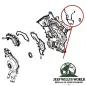 Preview: Crown Timing Cover Gasket Set 3-piece  Jeep Wrangler JKJ 3.0L + 3.6L (12-18)