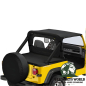 Preview: Windjammer Black Crush Jeep CJ5, CJ7, CJ8, Wrangler YJ (80-95) shown with mounted Duster and Bikini Top.