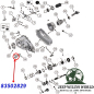 Preview: Kardanflansch mit 26 Splines am Ausgang vorne NP231 Verteilergetriebe. Jeep Wrangler YJ (1987-1995), Explosionszeichnung, die die Position des Flansches am Getriebe zeigt.