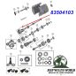 Preview: Synchronizer Assembly 3rd & 4th Gear BA10/5 Transmission Jeep Cherokee XJ / Wrangler YJ (87-89), exploded drawing highlighting the position of Assembly on Transmission with red arrow.