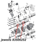 Preview: Synchronizer Ring 1st & 2nd Gear AX15 Transmission Jeep XJ / YJ / TJ / ZJ (87-99), exploded drawing highlighting the location of 2 Rings on Transmission with red arrows.