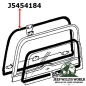 Preview: Hardtop Lift Gate Weatherstrip Tail Gate Jeep CJ7, CJ8, 76-86, technical drawing with a red arrow showing the Part on the Hardtop.