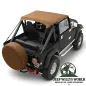 Preview: Bestop Bikini Top Traditional Style Tan Denim Jeep CJ7 CJ8 Wrangler YJ (76-91), montiert.