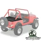 Preview: Duster Deck Cover Heckabdeckung Black Crush Bestop Jeep CJ7, Wrangler YJ (80-91) montiert und hervorgehoben.