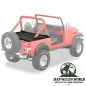 Preview: Duster Deck Cover Heckabdeckung Black Denim Jeep CJ7, Wrangler YJ (80-91), hervorgehoben auf ausgegrautem Jeep ohne Top.