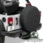 Preview: Bestop Tire Cover Black Denim 33inch Jeep CJ 5, CJ7, CJ8, Wrangler YJ, TJ, JK (55-18), mounted.