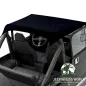 Preview: Nahaufnahme von Bestop Traditional Style Bikini Top Black Crush, schwarzes Kunstleder. Jeep CJ7 CJ8, Wrangler YJ (1976-1991).