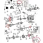 Preview: Explosionszeichnung von Dichtsatz Dana 300 Verteilergetriebe Jeep CJ 80-86, kompletter Lieferumfang abgebildet.