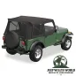 Preview: Supertop Verdeck Soft Top Black Denim mit getönten Scheiben Jeep CJ7, Wrangler YJ (76-95) montiert.