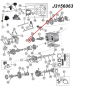 Preview: Crown Bearing Dana30, 35 Axle Dana 300 Transfer Case Front Output. Jeep CJ / Wrangler / Cherokee / Grand Cherokee YJ TJ WJ WG WH WK ZJ ZG XJ (1966-2012), location highlighted in an exploded drawing.