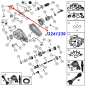 Preview: Klammer für den Schalthebel, Schaltstock am NP231 Verteilergetriebe und T4 oder T5 Schaltgetriebe. Jeep SJ / J Serie / CJ5 / CJ7 / CJ8 / Cherokee XJ / Wrangler YJ (1982-1995), Explosionszeichnung die die Position der Klammer zeigt.