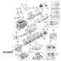 Preview: Feder Synchronring 1. und Rückwärtsgang T150 Schaltgetriebe Jeep CJ (76-79), Explosionszeichnung, die mit einem roten Pfeil die Position der Feder im Schaltgetriebe zeigt.