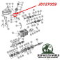 Preview: Feder im Gehäusedeckel T150 T176 T177 Schaltgetriebe Jeep CJ / SJ (80-86), Expolosionszeichnung die mit rotem Pfeil die Position der Feder am Schaltgetriebe zeigt.