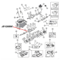 Preview: Abstandshalter Spacer Hauptwelle T86 T90 T150 Schaltgetriebe Jeep CJ / SJ / Willys (46-79), Explosionszeichnung, die mit rotem Pfeil die Position des Abstandshalters am Schaltgetriebe zeigt.