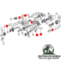 Preview: Gaskets and Oil Seals Dana 20 Transfer Case Jeep CJ 72-79, technical drawing highlighting each Kit component in explosive picture.