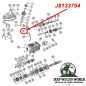 Preview: Schaltgabel 3. und 4. Gang T176, T177 Schaltgetriebe Jeep CJ / SJ (80-86), Explosionszeichnung die mit rotem Pfeil zur Position der Schaltgabel am Getriebe zeigt.