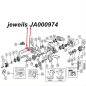 Preview: Simmerring Schalthebel Dana 18, 20, 300 Verteilergetriebe Jeep Willys, CJ, SJ, J Serie (41-86), Technische Zeichnung mit roten Pfeilen zur Position der Simmerringe am Verteilergetriebe.