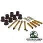 Preview: Blattfederbuchsen Set Federgehänge abschmierbar vorne PU schwarz Jeep CJ 76-86