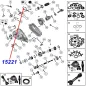 Preview: Mittlere Schaltführung für die Mode Schaltgabel für NP231 und NV241OR Verteilergetriebe. Jeep Cherokee XJ / Wrangler YJ / TJ / JK / Grand Cherokee ZJ / ZG (1994-2018), Explosionszeichnung die die Position der Führung am Verteilergetriebe zeigt.