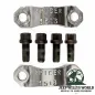 Preview: Kardan Bügel Kit Kreuzgelenk Kardanwelle vorne oder hinten Jeep CJ Wrangler Grand Cherokee Commanche 74-06, 2 Bügel und 4 Sechskantschrauben von oben abgebildet.