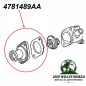Preview: Thermostat Housing Connector with Gasket for 2.4L engine. Jeep Wrangler TJ / Cherokee KJ (2002-2006), technical drawing of housing.