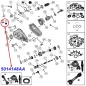 Preview: Reparatur Kit für Schaltgestänge am NP231, NP242 und NP249 Verteilergetriebe oder CJ Automatikgetriebe. Jeep CJ / Cherokee XJ / Wrangler YJ / TJ / Grand Cherokee ZJ / ZG (1981-2002), Explosionszeichnung die die Position des Sets am Schaltgetriebe zeigt.