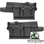Preview: Stautaschen Set Vinyl Black Denim für Bestop High Rock 4x4 Element Doors Jeep CJ7, CJ8, Wrangler YJ, TJ (76-06). Nahansicht, an geschlossener Halbtür.