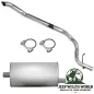 Preview: Endschalldämpfer und Endrohrbogen Kit (aluminisiert) inkl. Schellen. 2,25" (57,15 mm) für 2,5L 4 Zylinder oder 4,0L 6 Zylinder Motor. Jeep Cherokee XJ (1987-1995), voller Lieferumfang inkl. Schellen abgebildet.