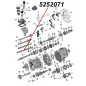 Preview: Schaltstange 5. Gang am AX15 Schaltgetriebe. Jeep Cherokee XJ / Wrangler YJ / TJ / Grand Cherokee ZJ / Comanche MJ (1987-1999), Explosionszeichnung, die mit rotem Pfeil die Position der Stange am Schaltgetriebezeigt.