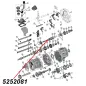 Preview: Input Shaft with 10 Spline and 29 Teeth for AX15 Transmission. Jeep Cherokee XJ / Wrangler YJ / Comanche MJ (1987-1991), exploded drawing highlighting the location of Shaft on Transmission with red arrow.
