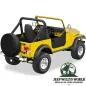 Preview: Lower Half Fabric Half Doors Bestop Soft Top Black Crush with Paddle-Style Door Handle Jeep CJ7 (76-80), mounted.