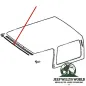 Preview: Hardtopdichtung zum Windschutz Scheiben Rahmen Jeep CJ7, CJ8, Wrangler YJ 76-91, Technische Zeichnung mit rotem Pfeil zur lokalisierung am Hardtop..