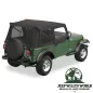 Preview: Supertop Verdeck Soft Top Black Denim mit getönten Scheiben Jeep CJ7, Wrangler YJ (76-95).