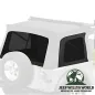 Preview: Sunrider Soft Top Black Denim mit getönten Scheiben Jeep CJ7, Wrangler YJ (76-95). Hervorgehoben auf ausgegrauter Soft Top Detailansicht.