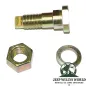 Preview: Exzenterschraube 9" Bremstrommel Bremsbelag Jeep Willys MB, CJ2A, CJ3A, M38 (41-53), abgebildet mit dazugehöriger Mutter und Unterlegscheibe..