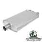 Preview: Endschalldämpfer (aluminisiert) mit 2,25" (57,15 mm) Rohreingang, 2" (50,80 mm) Rohrausgang für 4,0L und 5,2L Benzin Motor. Jeep Grand Cherokee ZJ / ZG (1992-1998), Eingang abgebildet.