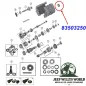Preview: Outputshaft Oil Seal for BA10/5 Transmission. Jeep Cherokee XJ / Wrangler YJ / Comanche MJ (1987-1989), exploded drawing highlighting the position of Seal on Transmission with red arrow.