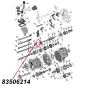 Preview: Sicherungsring für das Lager der Eingangswelle für AX15 Schaltgetriebe. Jeep Cherokee XJ / Wrangler YJ / TJ / Grand Cherokee ZJ (1988-1999), Explosionszeichnung die mit roten Pfeilen die Position des Rings am Schaltgetriebe zeigt.