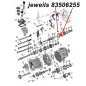 Preview: Synchronring Feder 3. & 4. Gang AX15 Schaltgetriebe Jeep XJ / YJ / TJ / ZJ  (87-99), Explosionszeichnung die mit roten Pfeilen die Feder an 3. und 4. Gang am Schaltgetriebe zeigt.