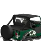 Preview: Duster Deck Cover Heckabdeckung  Black Crush Bestop Jeep CJ7, Wrangler YJ (80-91)  montiert, mit zusätzlichem Bikini Top und Windjammer.