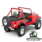 Preview: Duster Deck Cover Heckabdeckung Black Crush Supertop Jeep CJ7, Wrangler YJ (80-91), montiert auf einem roten Jeep ohne Top.