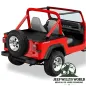 Preview: Duster Heckabdeckung Black Crush Jeep CJ7, Wrangler YJ (80-91), von hinten rechts am Fahrzeug montiert.
