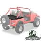 Preview: Duster Deck Cover Heckabdeckung Black Denim Jeep CJ7, Wrangler YJ (80-91), hervorgehoben auf ausgegrautem Jeep ohne Top.
