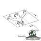 Preview: Abgaskrümmer Schraube für alle 4., 6. oder 8. Zylinder Motor. Jeep Cherokee XJ / Wrangler YJ / TJ / Grand Cherokee ZJ / Comanche MJ (1984-1999), technische Zeichnung, die die Position der Schrauben am Krümmer zeigt.