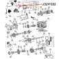 Preview: Getriebe- Allradschalter 4WD Dana 300 Quadra-Trac Verteilergetriebe Jeep CJ 80-86, Explosionszecihnung mit rotem Pfeil zur Position des Allradschalters.