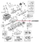 Preview: Main Shaft Output Oil Seal T150 Transmission Jeep CJ (76-79), exploded drawing highlighting the position of Oil Seal on Transmission with a red arrow.