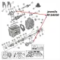 Preview: Snap Ring SR4 T176 T177 Transmission Jeep CJ / SJ (80-86), exploded drawing highlighting the position of Snap Rings on Transmission with red arrows.