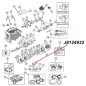 Preview: Reverse Idler Gear Pin T150 Transmission Jeep CJ (76-79), exploded drawing of Transmission highlighting the position of Reverse Idler Gear Pin with red arrow.