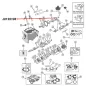Preview: Input Shaft 10 Spline 20 Teeth T150 Transmission Jeep CJ (76-79), exploded drawing highlighting the position of Input Shaft on Transmission with a red arrow.